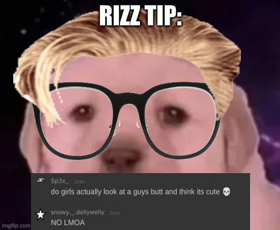 uncomfortable rizz tips pt 10 Del has spoked stop doing squats boys | RIZZ TIP: | image tagged in sp3x_ puppers,uncomfortable rizz tips | made w/ Imgflip meme maker