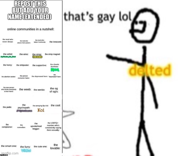 image tagged in thats gay lol delted | made w/ Imgflip meme maker