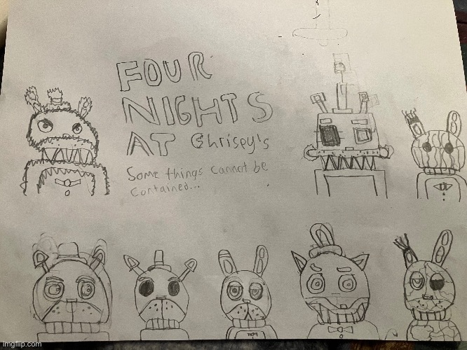 Poor drawing I made of my own Fnaf concept (lore coming soon) | made w/ Imgflip meme maker