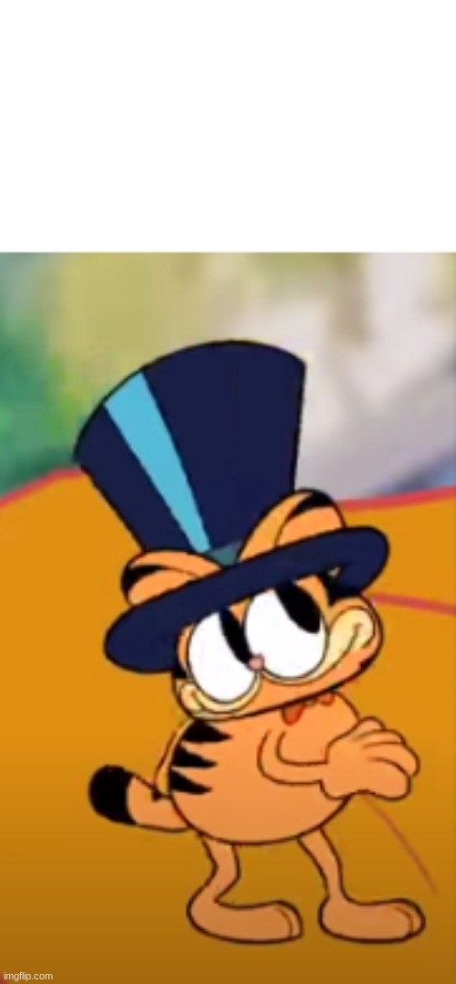 High Quality Garfield in top hat Blank Meme Template