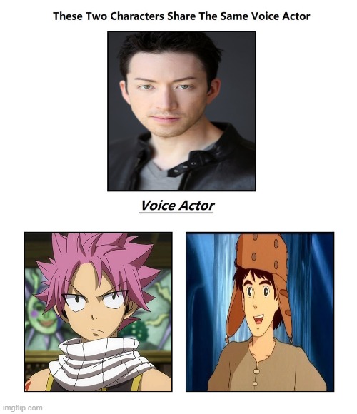 todd haberkom | image tagged in same voice actor,studio ghibli,fairy tail,anime,movies | made w/ Imgflip meme maker
