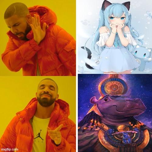 Me as a neko hater after watching Moon Knight | image tagged in drake hotline bling,moon knight | made w/ Imgflip meme maker