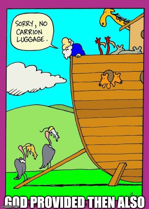 Noah's Ark | GOD PROVIDED THEN ALSO | image tagged in noah's ark | made w/ Imgflip meme maker
