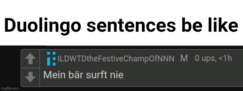 Duolingo sentences be like | made w/ Imgflip meme maker