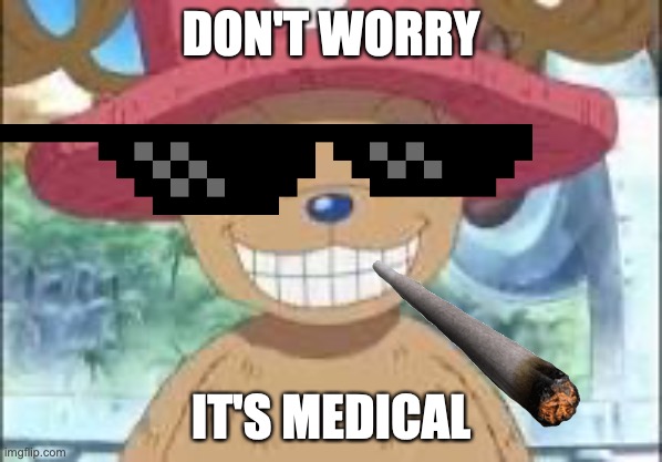 Chopper smiling | DON'T WORRY; IT'S MEDICAL | image tagged in chopper smiling | made w/ Imgflip meme maker