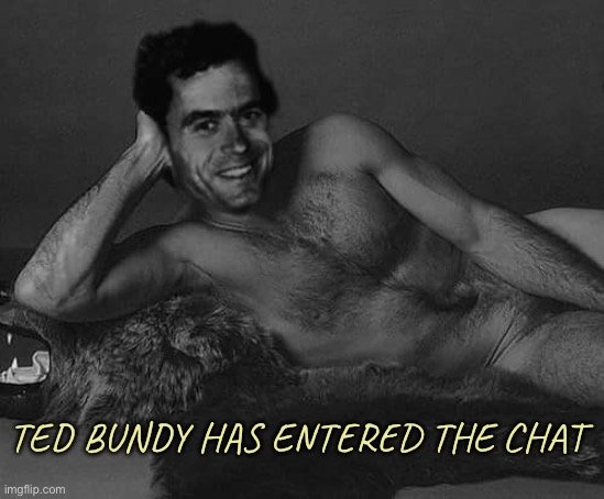Ted bundy | TED BUNDY HAS ENTERED THE CHAT | image tagged in ted bundy | made w/ Imgflip meme maker