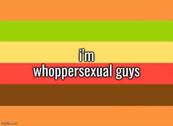 Whoppersexual Flag | i'm whoppersexual guys | image tagged in whoppersexual flag | made w/ Imgflip meme maker