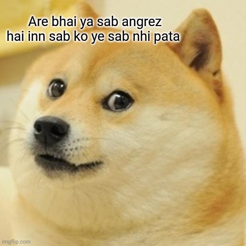 Doge Meme | Are bhai ya sab angrez hai inn sab ko ye sab nhi pata | image tagged in memes,doge | made w/ Imgflip meme maker