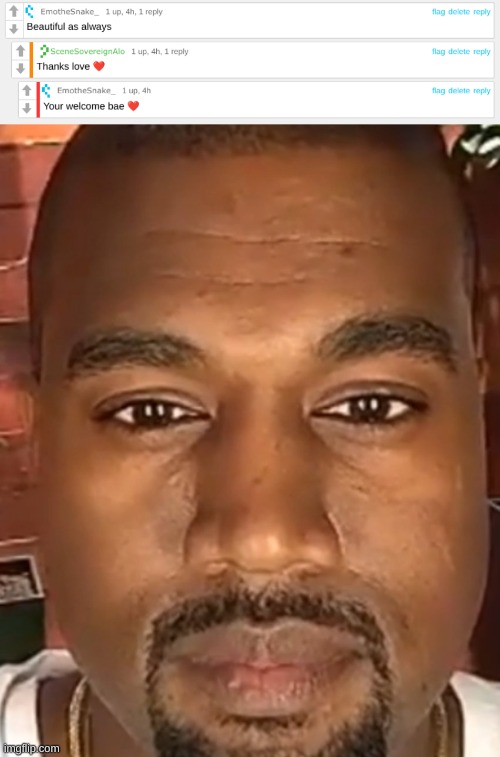 image tagged in kanye west stare | made w/ Imgflip meme maker