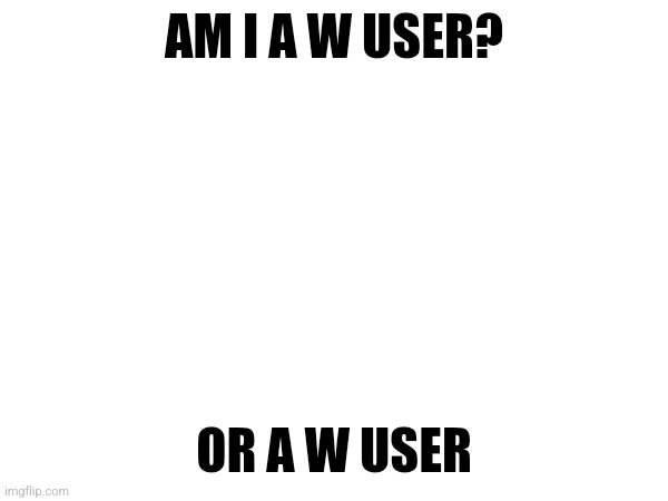 AM I A W USER? OR A W USER | made w/ Imgflip meme maker