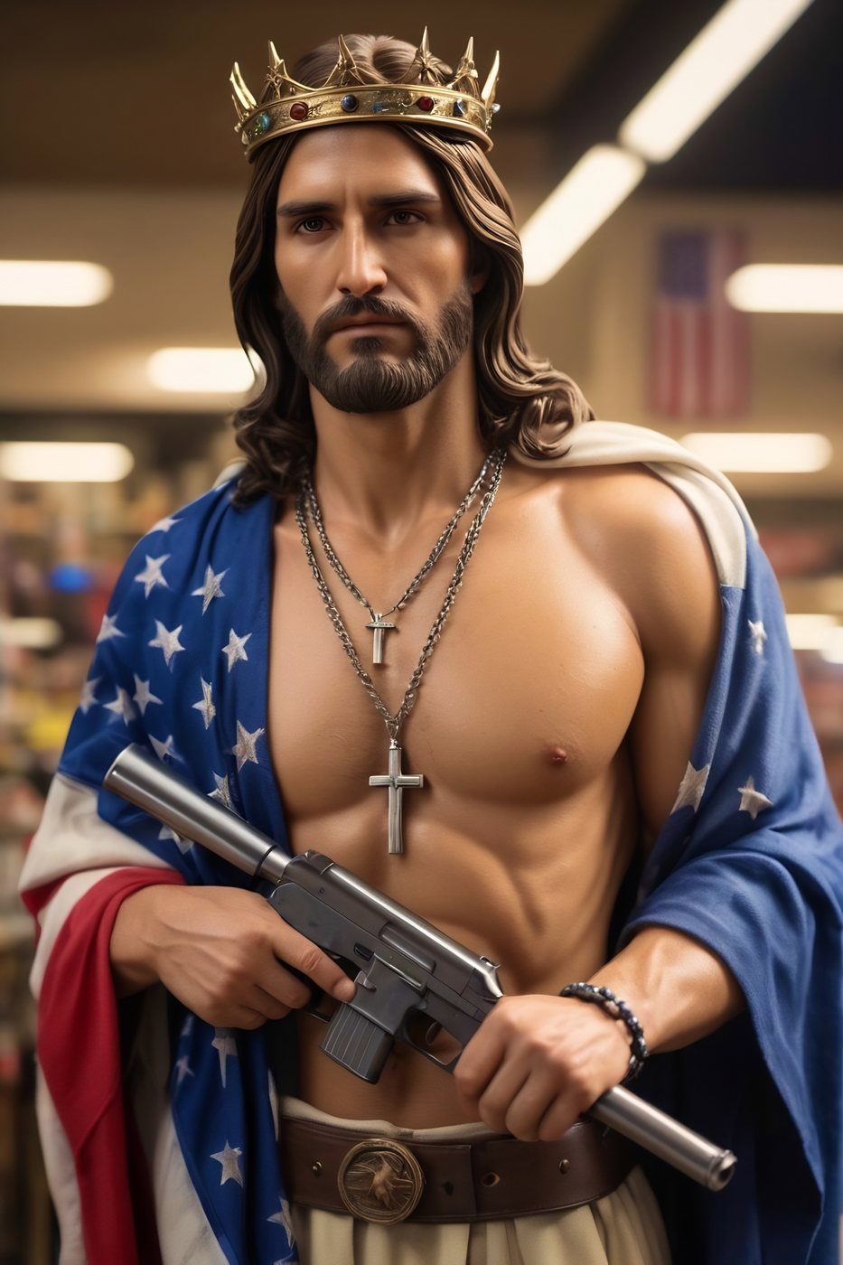 High Quality American Jesus Blank Meme Template