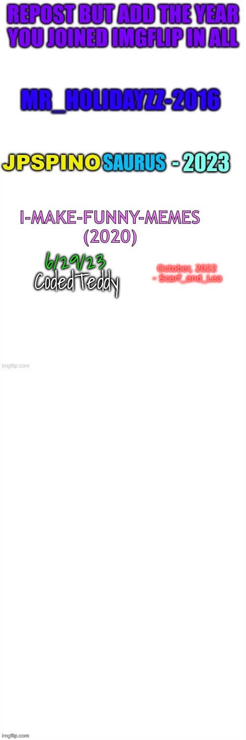 October, 2022 - Scarf_and_Lea | made w/ Imgflip meme maker