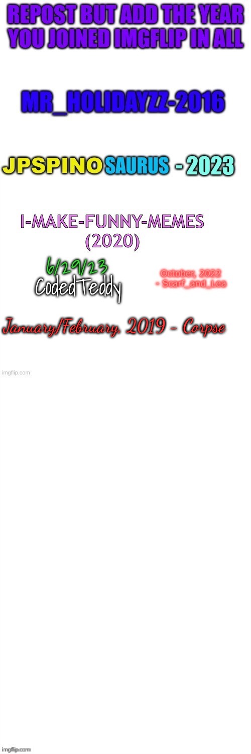 January/February, 2019 - Corpse | made w/ Imgflip meme maker