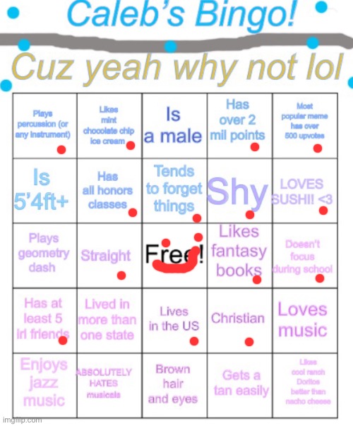 Caleb’s bingo | image tagged in caleb s bingo | made w/ Imgflip meme maker