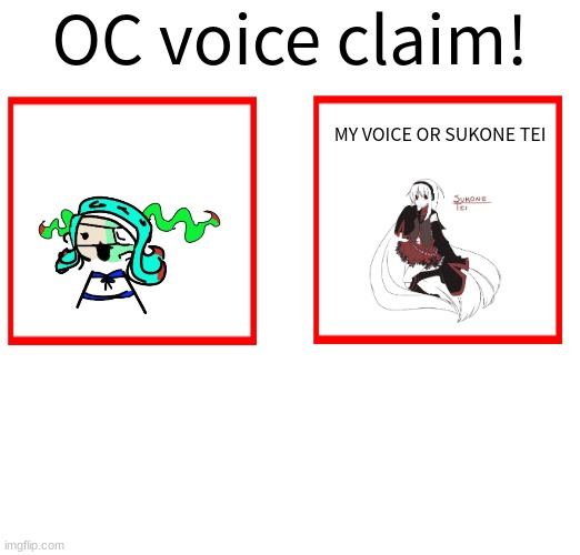 Rose/Bee's Oc voice claim challenge | MY VOICE OR SUKONE TEI | image tagged in oc voice claim challenge | made w/ Imgflip meme maker