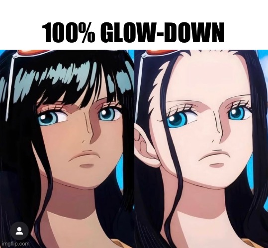 100% GLOW-DOWN | image tagged in memes,one piece,anime meme,animeme,funny memes,shitpost | made w/ Imgflip meme maker