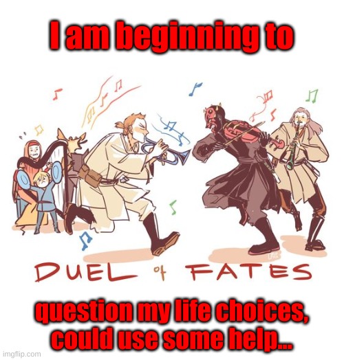 I am beginning to; question my life choices, could use some help... | made w/ Imgflip meme maker