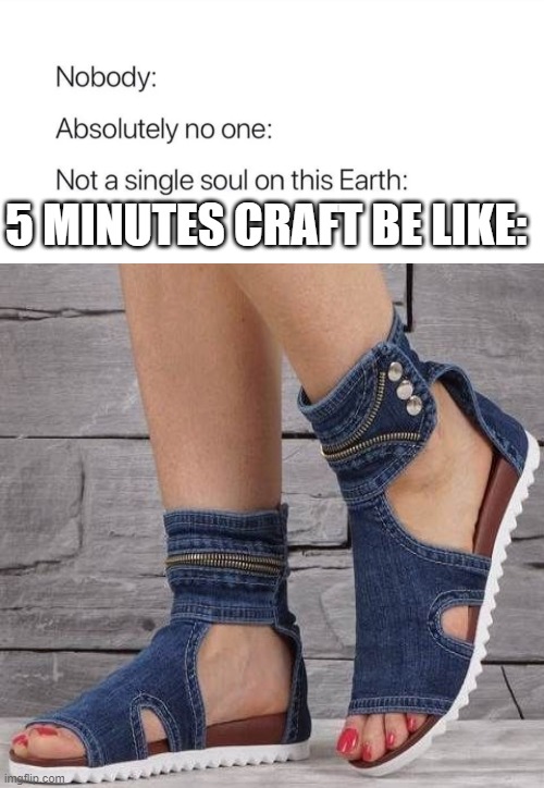nobody absolutely no one | 5 MINUTES CRAFT BE LIKE: | image tagged in nobody absolutely no one | made w/ Imgflip meme maker