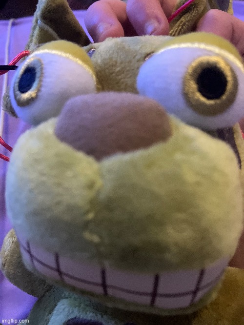 HELP MY MOM GOT ME A SPRINGTRAP PLUSH AND HE LOOKS STUPIDDDD I LOVE HIM(more goofy pics in comments) | made w/ Imgflip meme maker