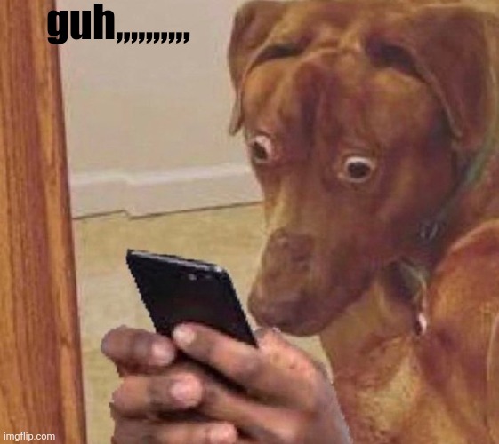 shocked dog | guh,,,,,,,,,, | image tagged in shocked dog | made w/ Imgflip meme maker