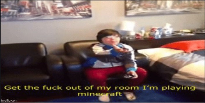 Get the fuck out of my room im playing minecrat | image tagged in get the fuck out of my room im playing minecrat | made w/ Imgflip meme maker