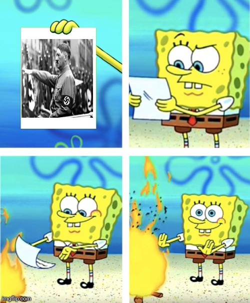 Some stupid img | image tagged in spongebob burning paper | made w/ Imgflip meme maker