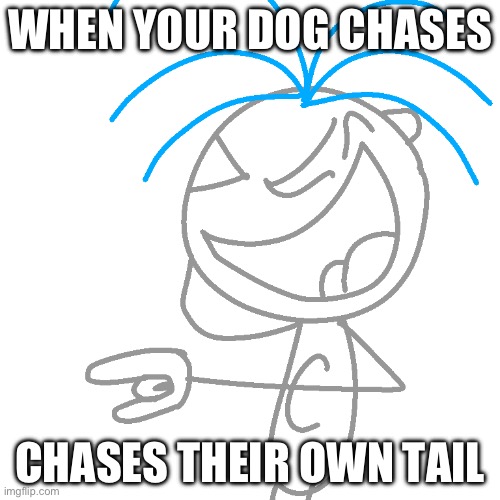 When Your Dog Chases Their Own Tail | WHEN YOUR DOG CHASES; CHASES THEIR OWN TAIL | image tagged in clever clarence laughing | made w/ Imgflip meme maker
