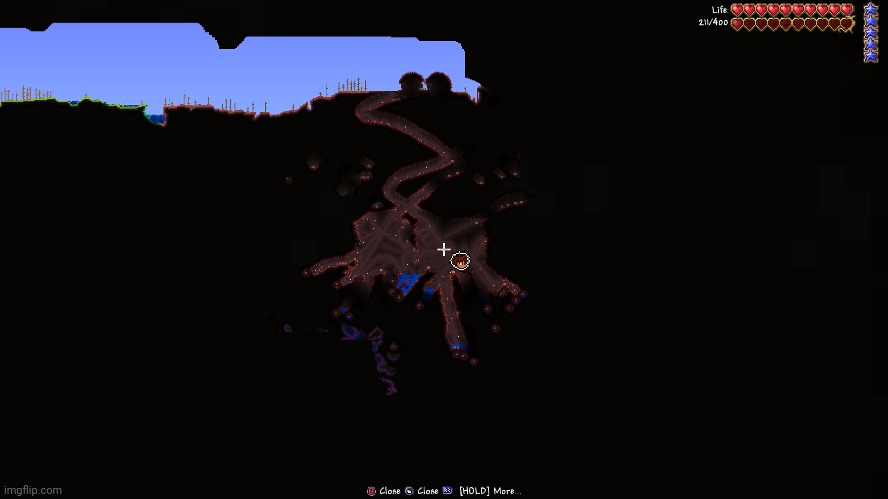 Was in another world to get a panic necklace and found this hell of a chasm | image tagged in terraria | made w/ Imgflip meme maker