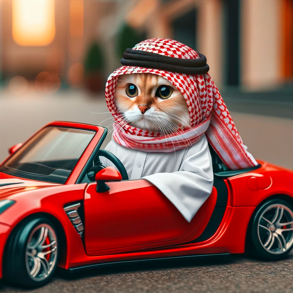 High Quality Arab Cat Car Blank Meme Template