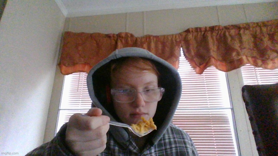 ran out of spoons so heres me eating cereal with a fork | made w/ Imgflip meme maker