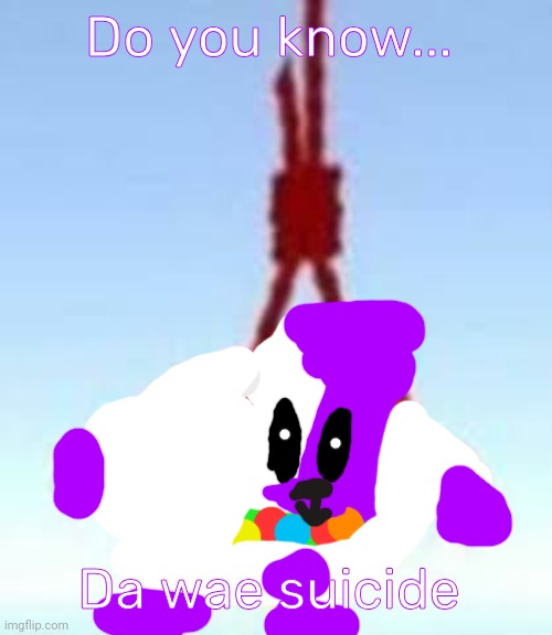 Uganda Jolly bear commiting suicide | Do you know... Da wae suicide | image tagged in knuckles commiting suicide,uganda jolly bear | made w/ Imgflip meme maker