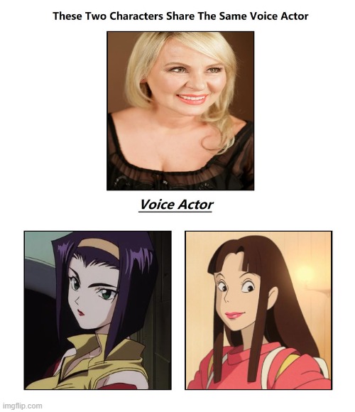 wendee lee | image tagged in same voice actor,studio ghibli,anime,female,characters | made w/ Imgflip meme maker