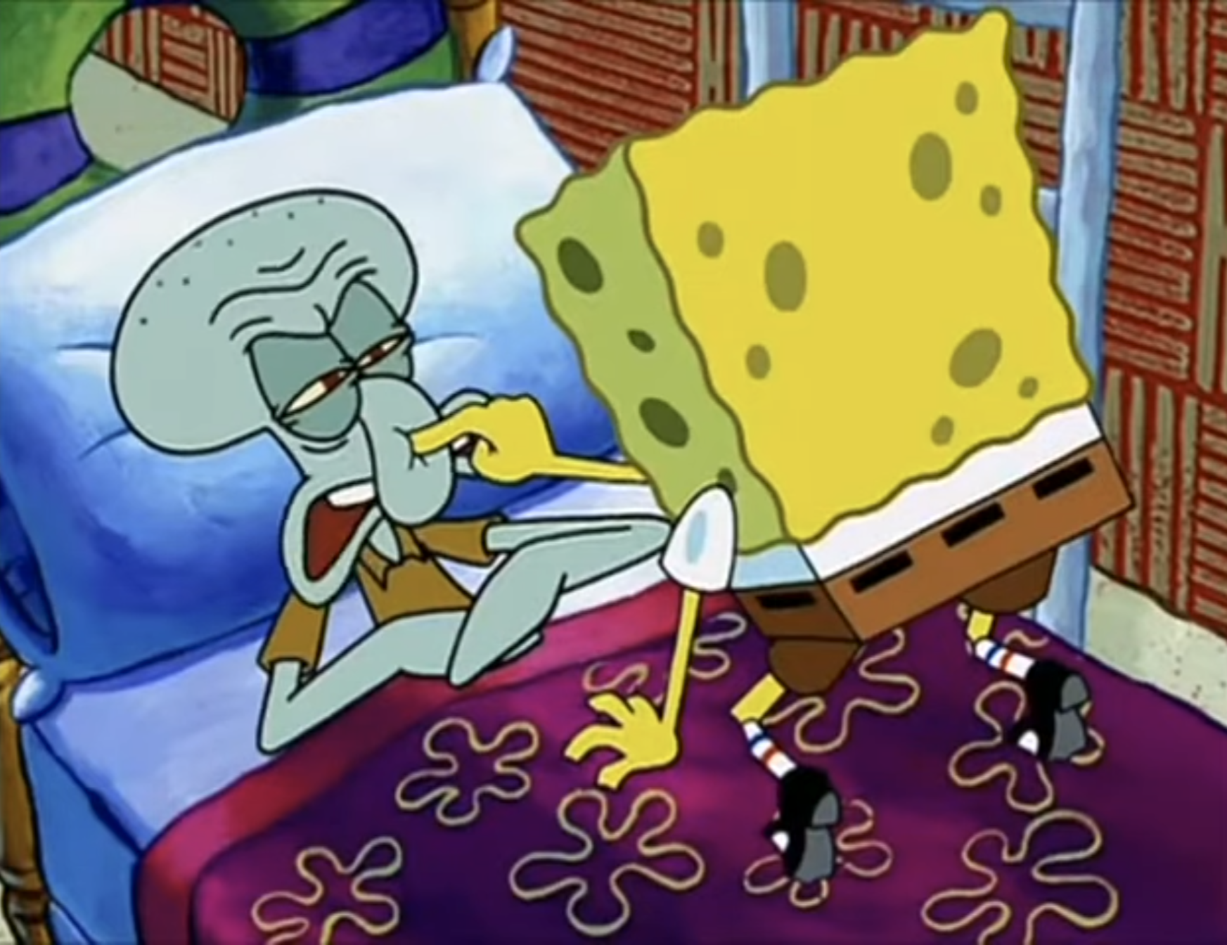 High Quality Jobless Squidward Blank Meme Template