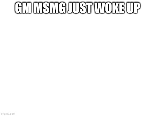 JWU | GM MSMG JUST WOKE UP | image tagged in memes | made w/ Imgflip meme maker