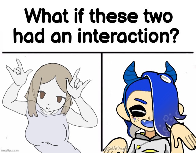 Two adorable people | image tagged in what if these two had an interaction | made w/ Imgflip meme maker