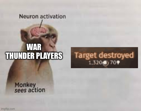 Neuron activation | WAR THUNDER PLAYERS | image tagged in neuron activation,war thunder,gaming,memes,operator bravo,target destroyed | made w/ Imgflip meme maker