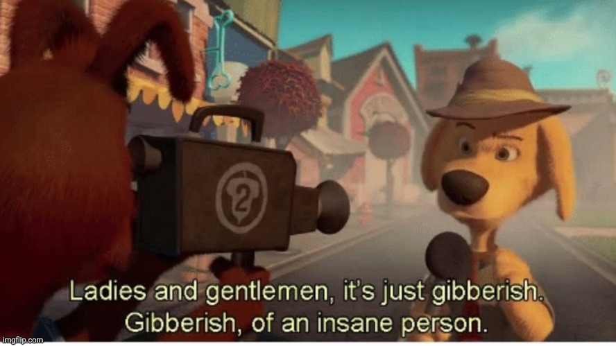 Gibberish, of an insane person | image tagged in gibberish of an insane person | made w/ Imgflip meme maker