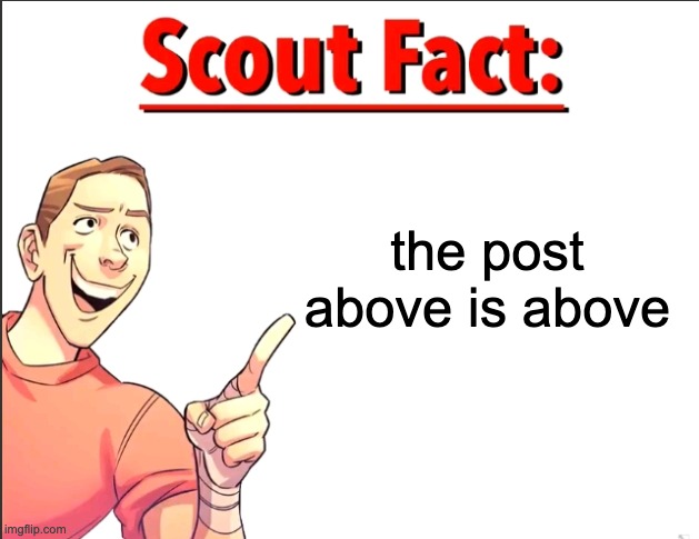 Scout Fact | the post above is above | image tagged in scout fact | made w/ Imgflip meme maker