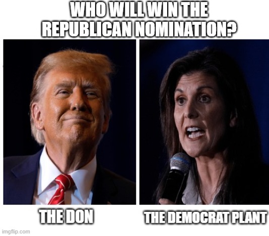 Et Tu Haley | WHO WILL WIN THE REPUBLICAN NOMINATION? | made w/ Imgflip meme maker