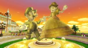High Quality Luigi & Daisy Statue Blank Meme Template