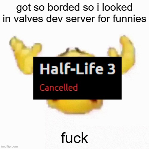 :nooo: | got so borded so i looked in valves dev server for funnies; fuck | image tagged in nooo | made w/ Imgflip meme maker