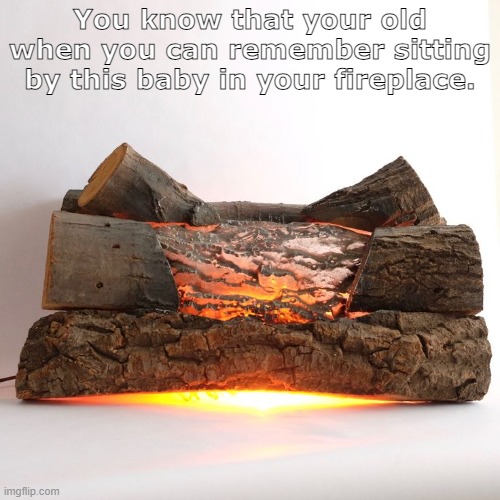 Vintage Fire Log | You know that your old when you can remember sitting by this baby in your fireplace. | image tagged in fire log,fireplace | made w/ Imgflip meme maker