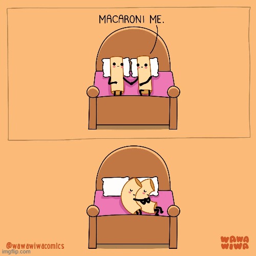 image tagged in pasta,bed,macaroni | made w/ Imgflip meme maker