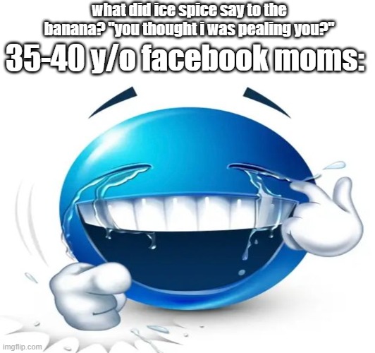 insert something funny | what did ice spice say to the banana? "you thought i was pealing you?"; 35-40 y/o facebook moms: | image tagged in idk,facebook | made w/ Imgflip meme maker