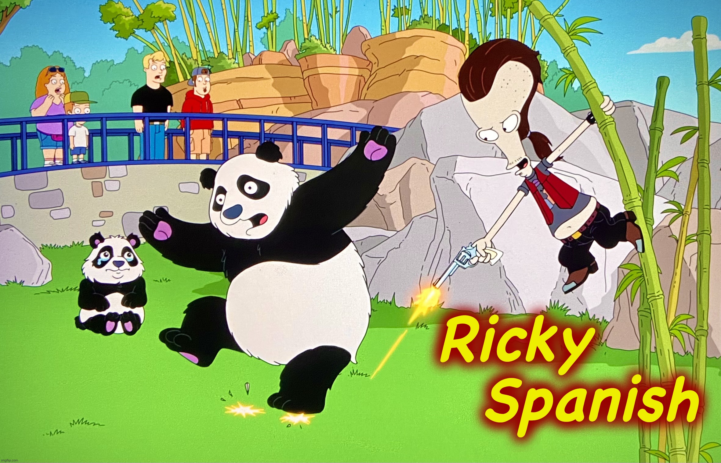 Not everyone loves pandas | Ricky       Spanish | image tagged in ricky spanish,panda,memes,uncle roger,american dad,dance | made w/ Imgflip meme maker