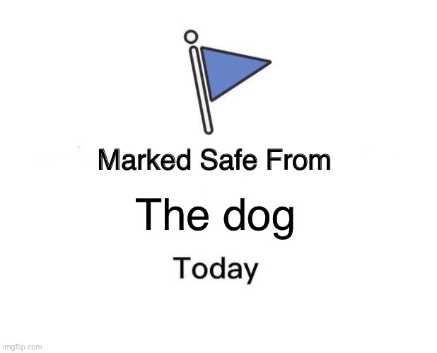 Marked Safe From Meme | The dog | image tagged in memes,marked safe from | made w/ Imgflip meme maker