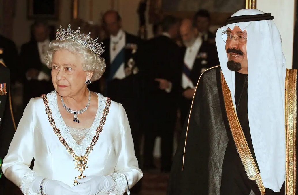 High Quality Queen Elizabeth II, Great Britain, King Abdullah, Saudi Arabia Blank Meme Template