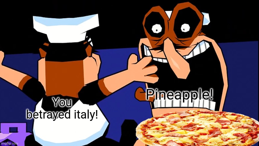 Stop it. Get some help | Pineapple! You betrayed italy! | image tagged in fake peppino charging at peppino,fake,peppino,pineapple pizza | made w/ Imgflip meme maker