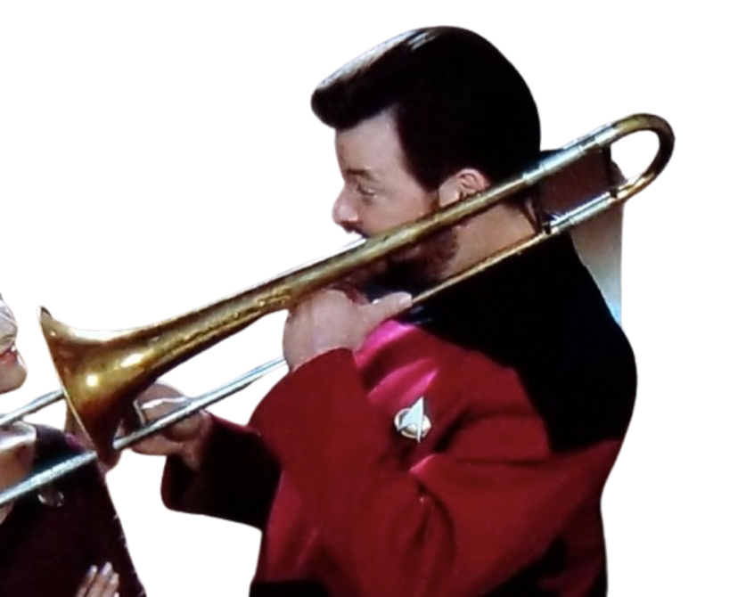 Commander Riker Trombone Transparent Background Blank Meme Template