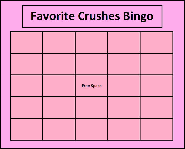 favorite crushes bingo Blank Meme Template